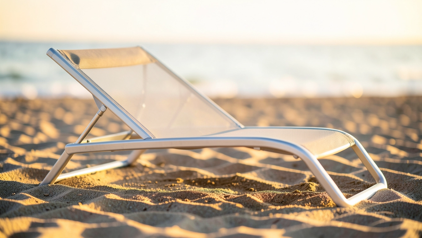lekki leżak plażowy aluminiowy