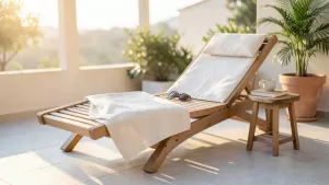 leżak plażowy drewniany