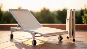 leżak plażowy na kółkach aluminiowy