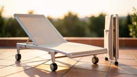 leżak plażowy na kółkach aluminiowy